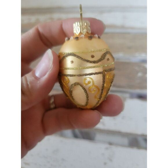 Gold sparkle fancy mini egg ornament access tree - Picture 4 of 7
